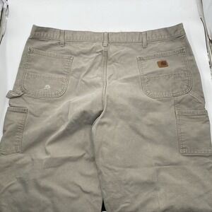 VTG Carhartt B11 DES Carpenter Pants Men's 46x32 Canvas Dungaree Fit Tan Loose